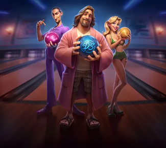 Gracz trzyma kulę do gry w kręgle w Dude Spin Casino